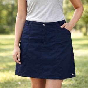 Fresh Produce Cotton Adjustable Waist Skort Women’s L Navy Blue